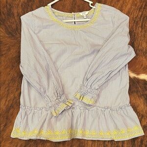 Striped Blue and Yellow Women's Top